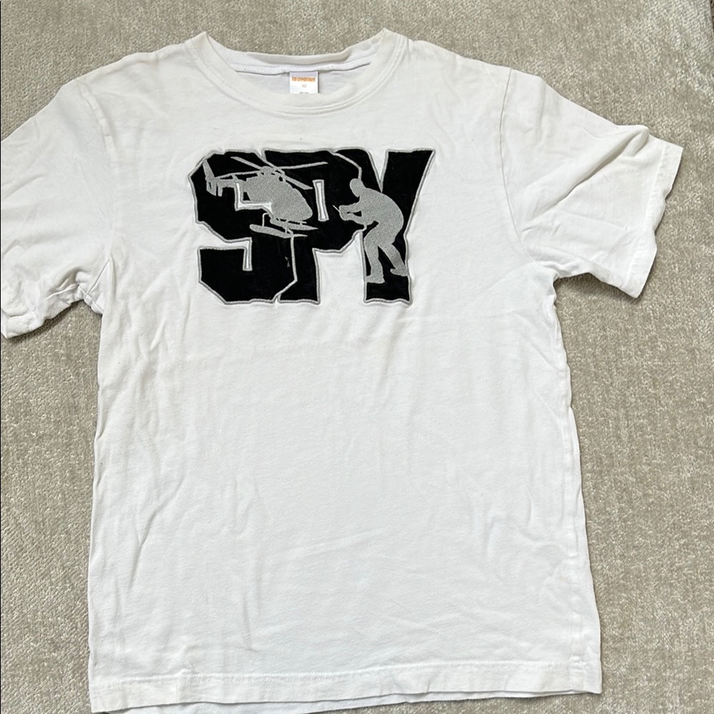 Gymboree White embroidered SPY T-Shirt boys 10
